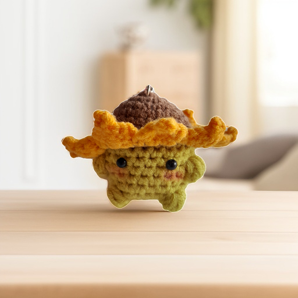 Móc khóa bé nấm bằng len handmade