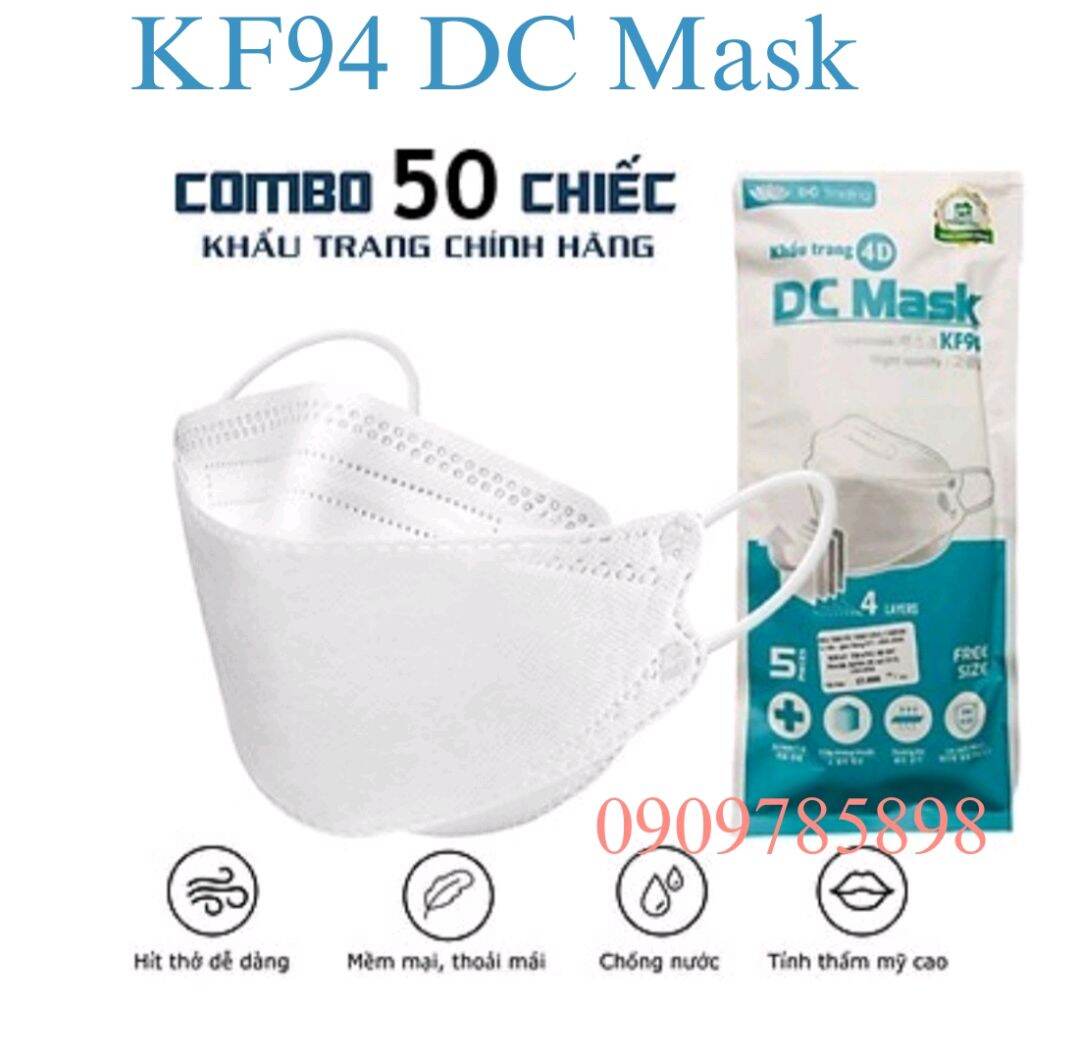 {Combo 50 cái} Khẩu Trang KF94 DC Mask, 4 Lớp kháng khuẩn(có chứng từ Y Tế)