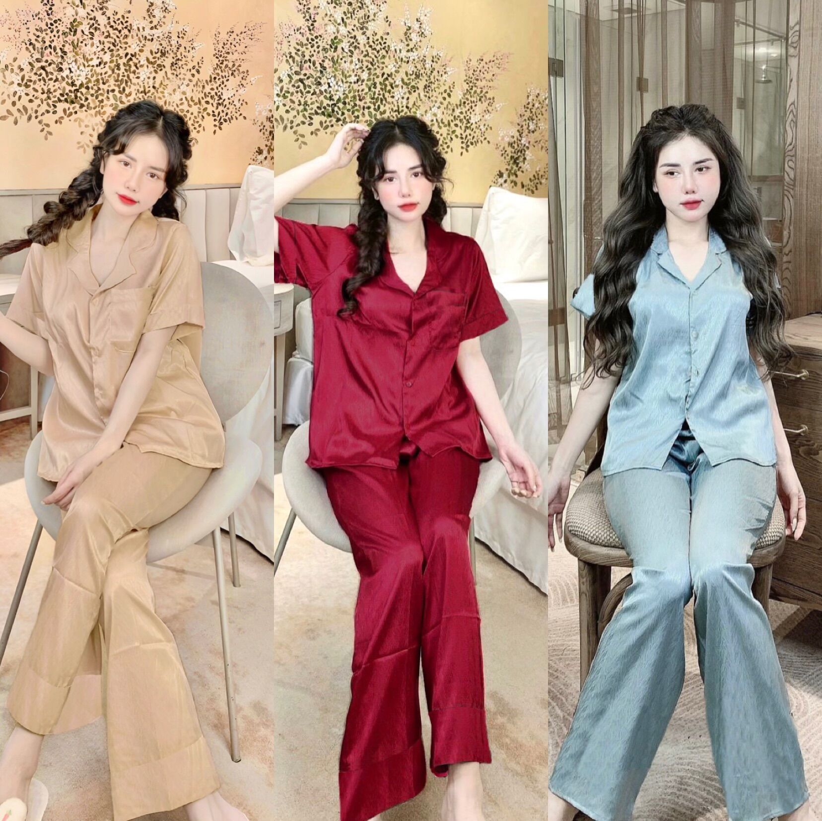 Đồ bộ gấm bèo bigsize xinh cao cấp 55-75kg r