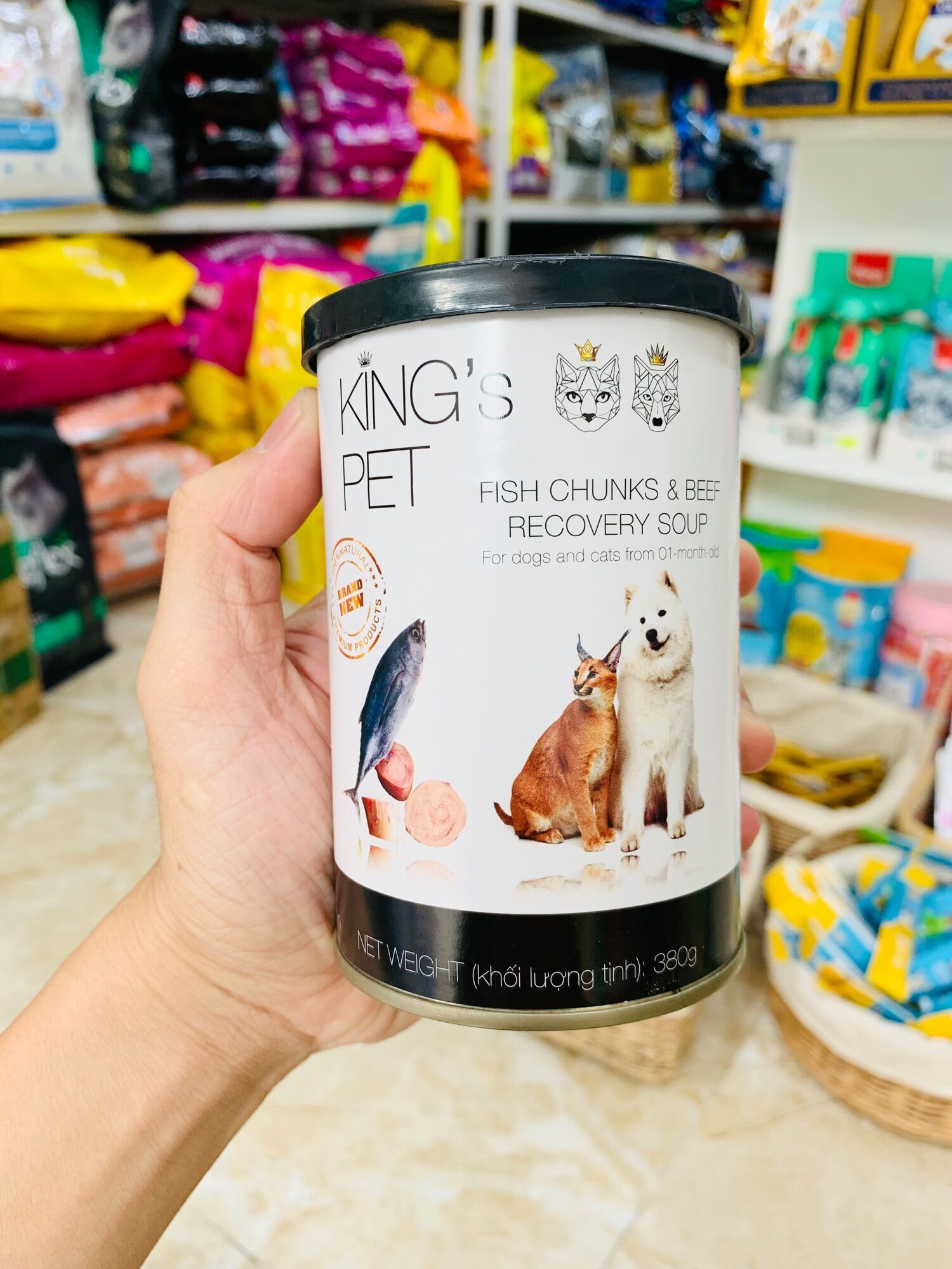Pate cho chó mèo King Pet 380g