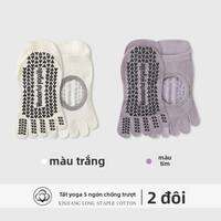 JIAZINI | Tất tập yoga chống trượt chuyên nghiệp cho nữ Pilates chuyên dụng năm ngón mỏng thể dục tất ngắn thể thao cotton polyester lycra