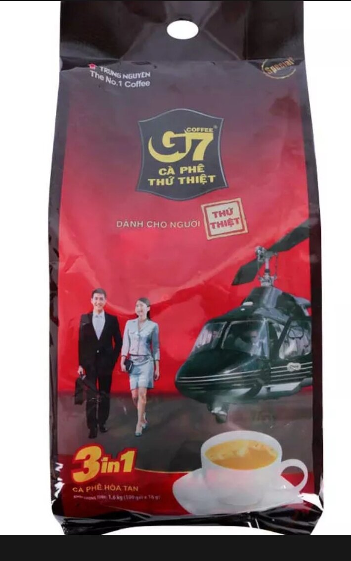 Combo 2 túi lớn cà phê sữa g7 trung nguyên 3in1 bịch , cam kết chính hãng trung nguyên