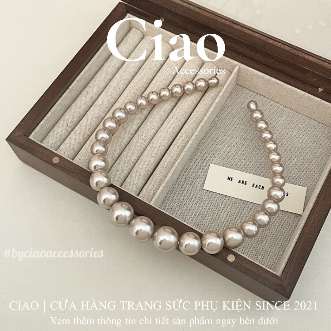 Băng đô, cài tóc hạt trai nhân tạo đơn giản sang trọng mã 29 Ciao accessories