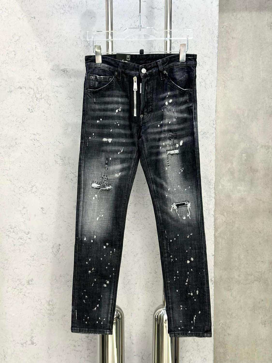 Quần bò nam DS2 xám vẩy sơn bản đẹp