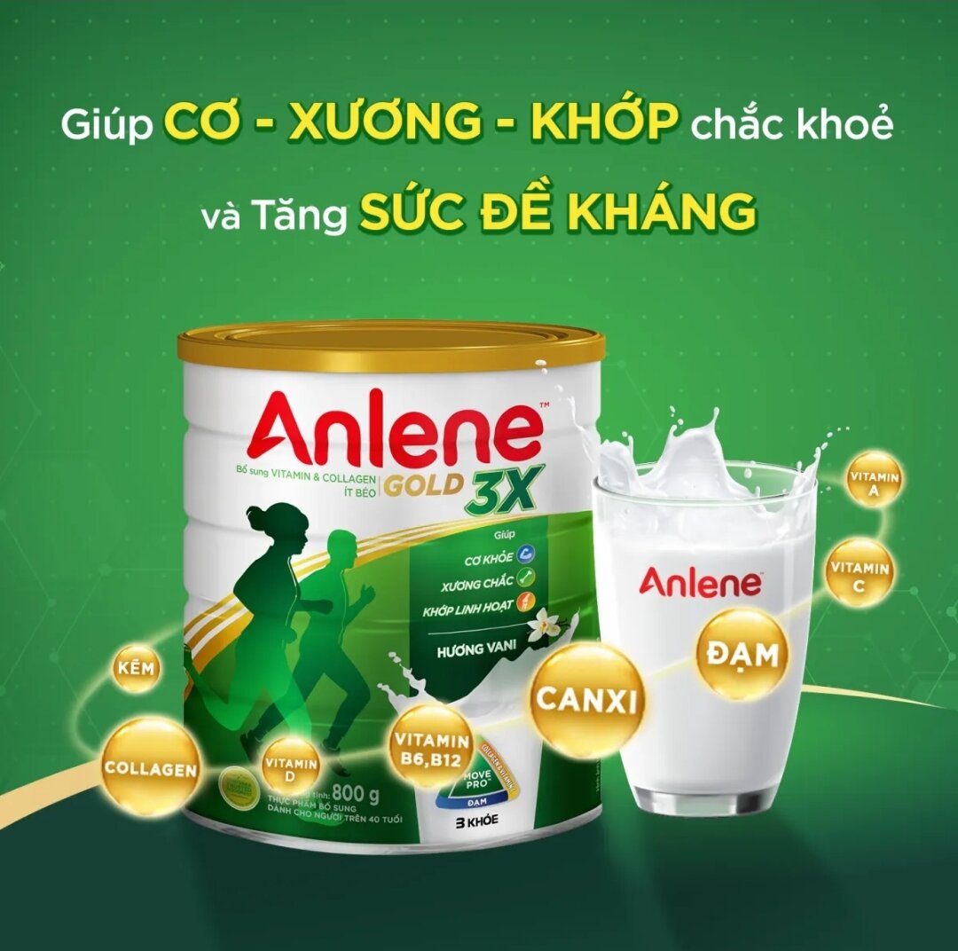 Sữa Bột Anlene Gold 3X Hương Vani 800g [Date Mới]