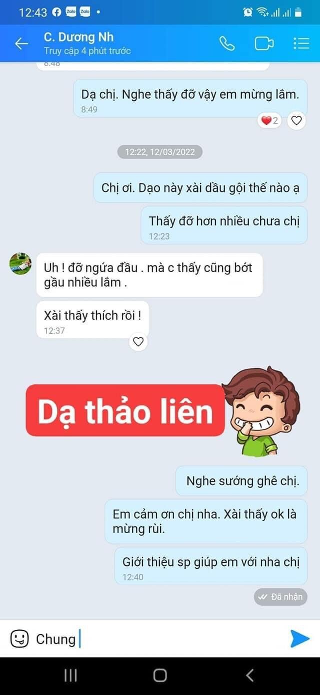 Hết rụng tóc, kích mọc tóc, hết nấm, ngứa, gàu