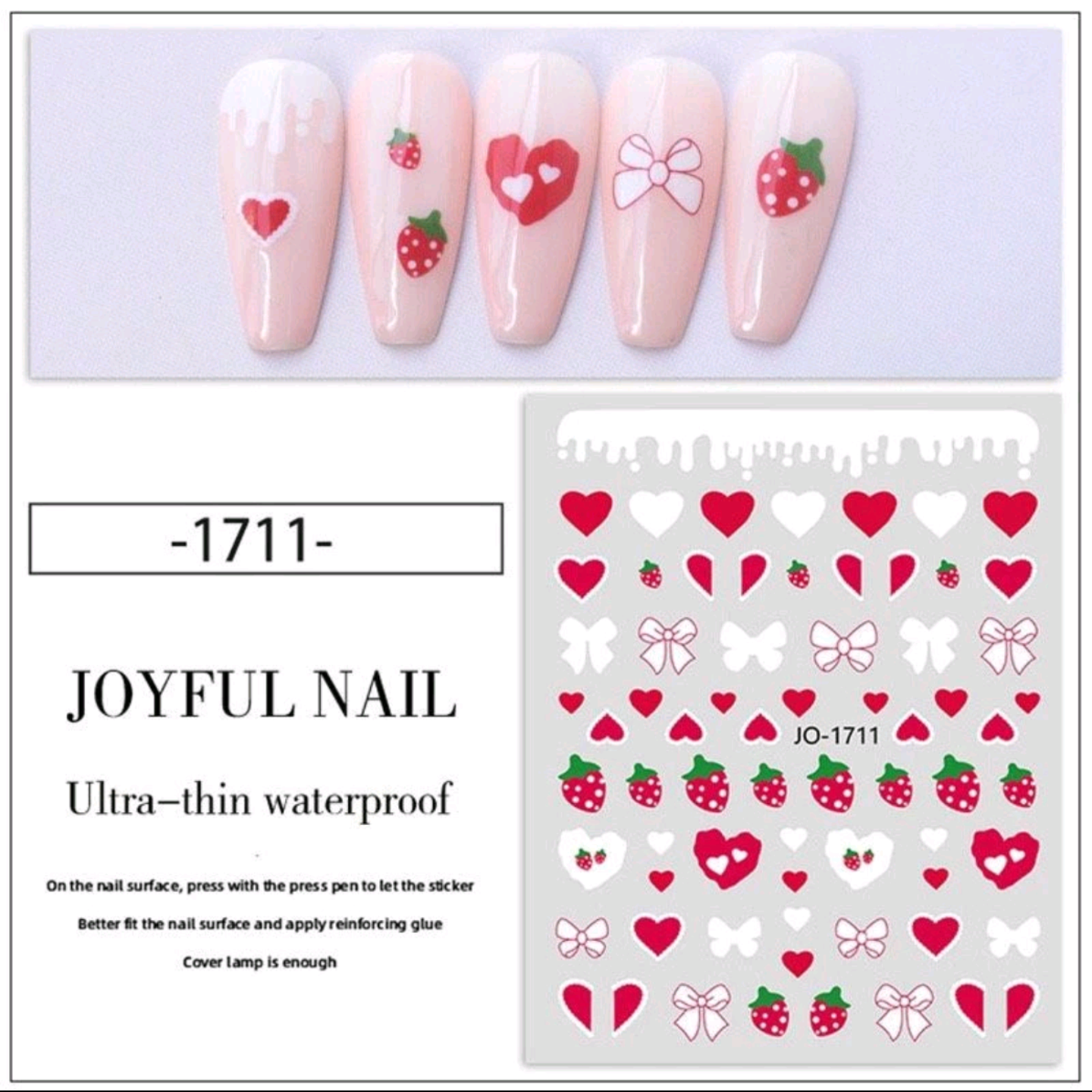 Sticker dán móng trang trí nail mẫu hình trái tim