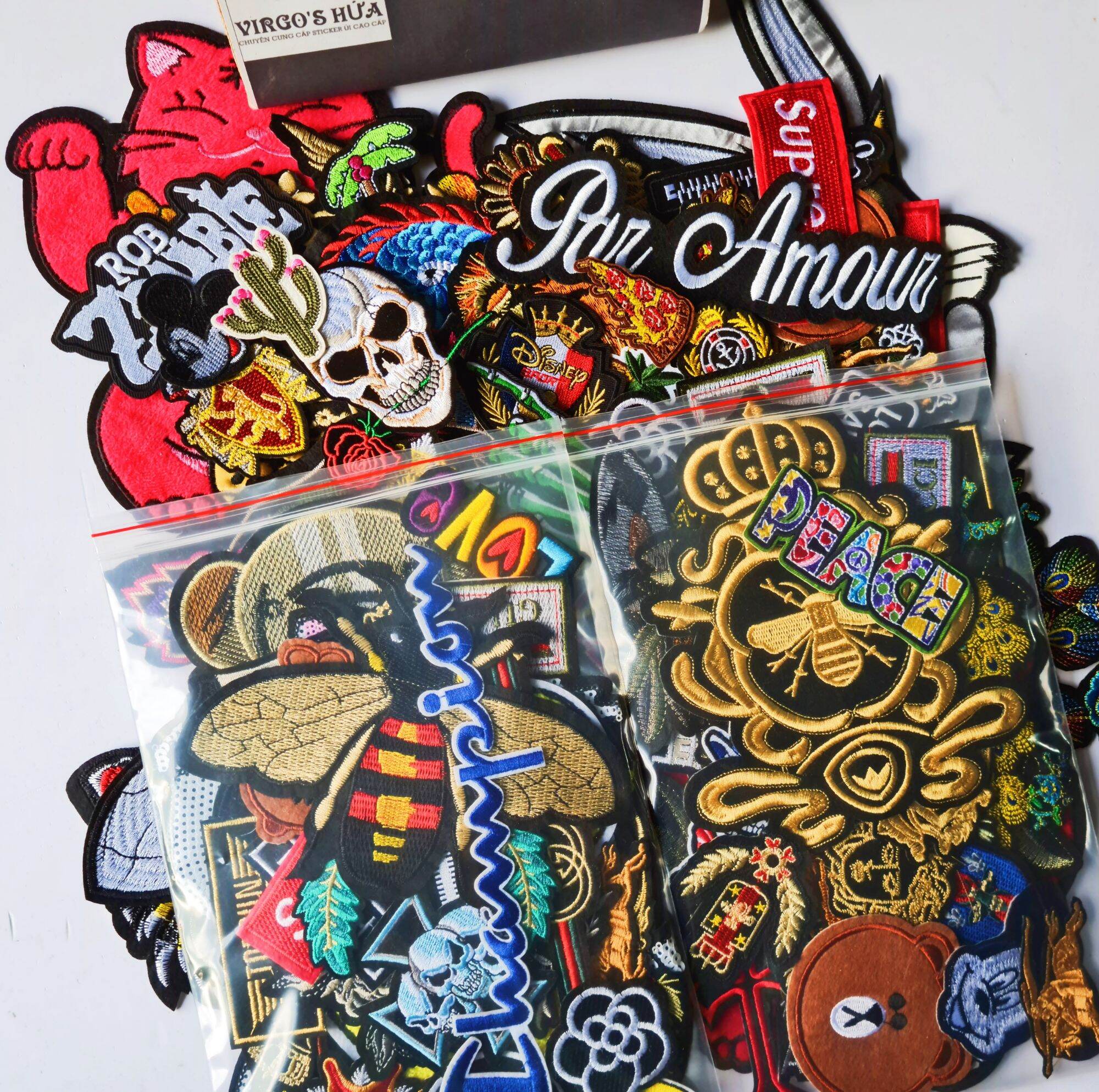 Combo 30 Patch Sticker Thêu Ủi Ngẫu Nhiên