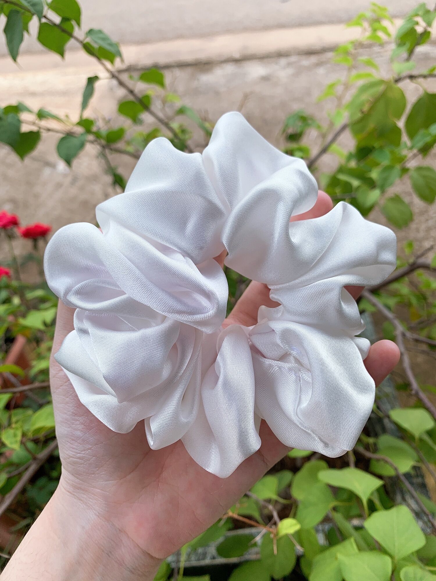 Cột tóc scrunchies bò sữa phi bóng cao cấp