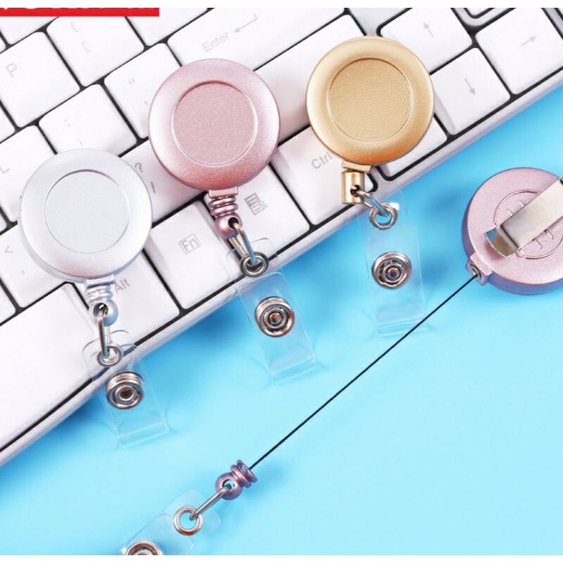 Kẹp rút dây đeo thẻ bảng tên kim loại