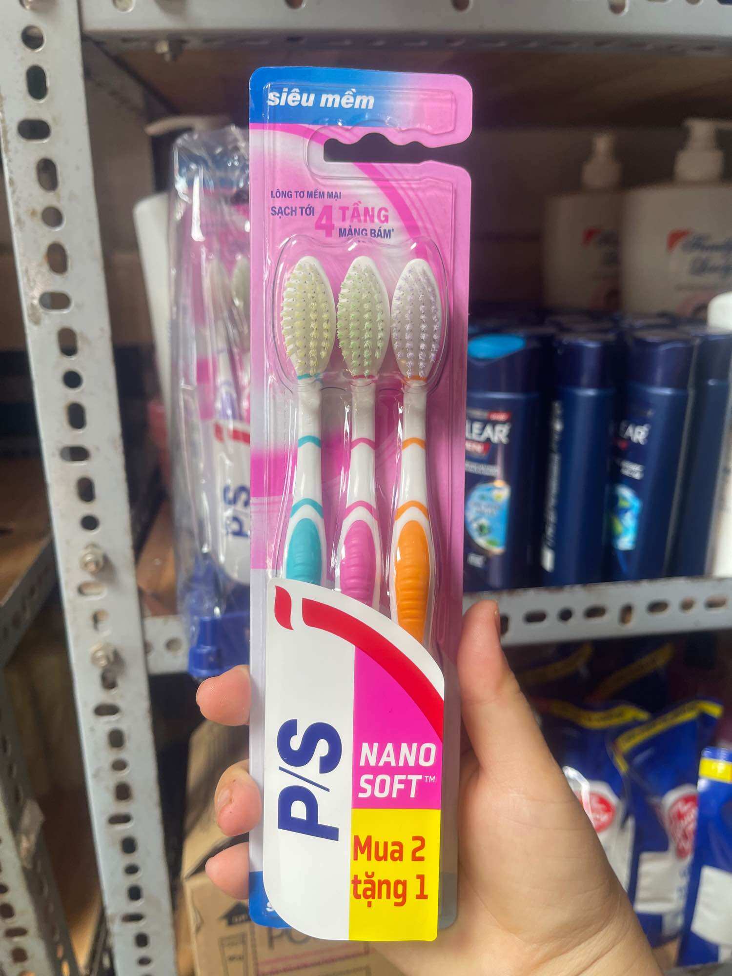 Bộ bàn chải đánh răng P/S lông tơ mềm mịn mua 2 tặng 1 mẫu mới