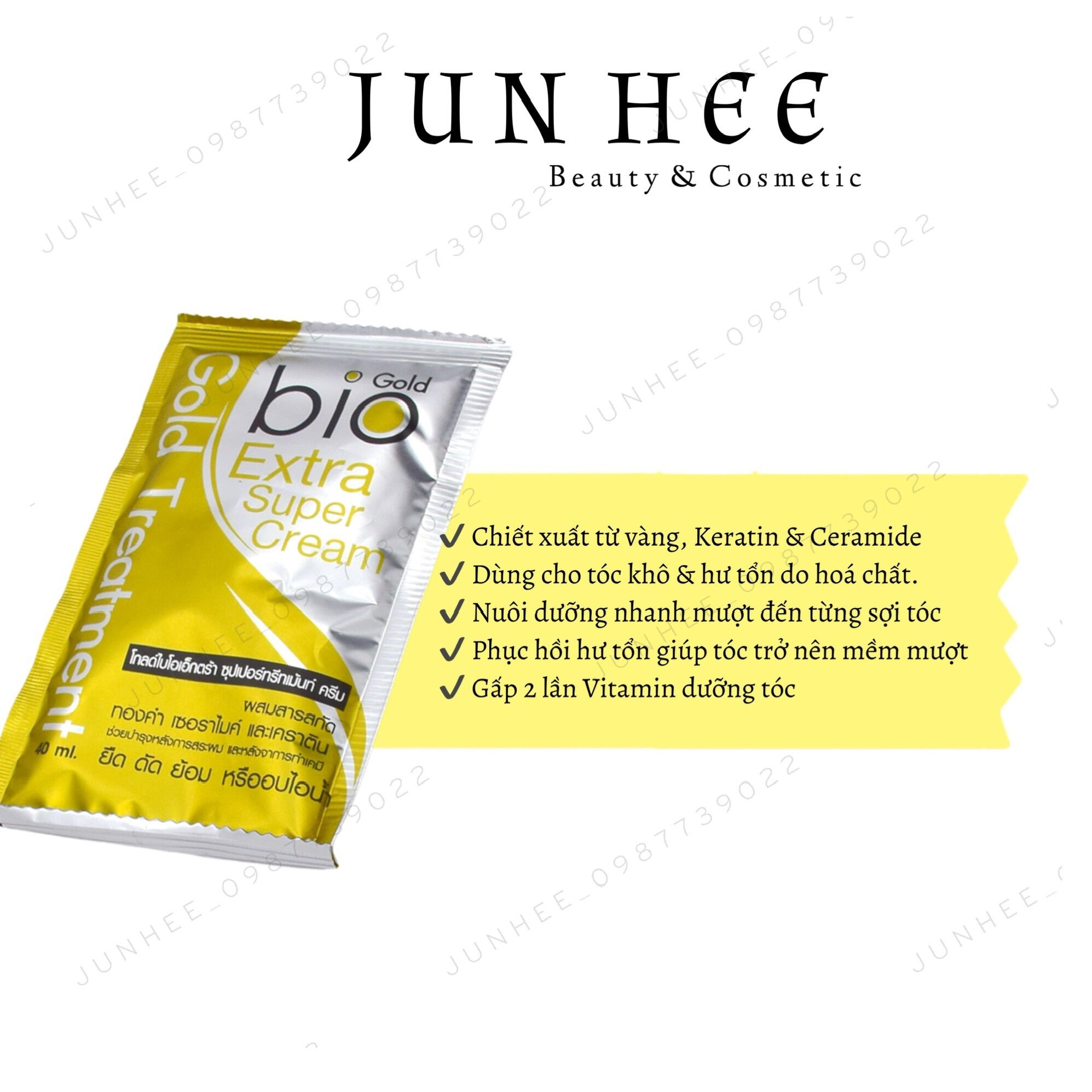 [ JunHee AUTH] Hộp 24 gói Ủ tóc Bio GOLD Extra Super Cream