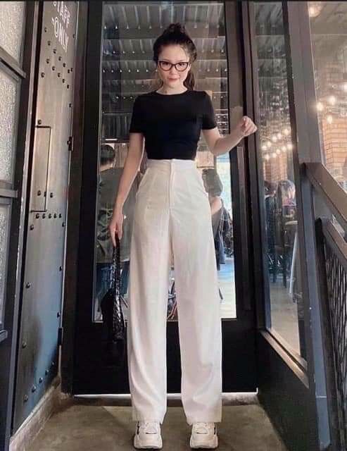 Quần Culottes Đũi Xước Hàn