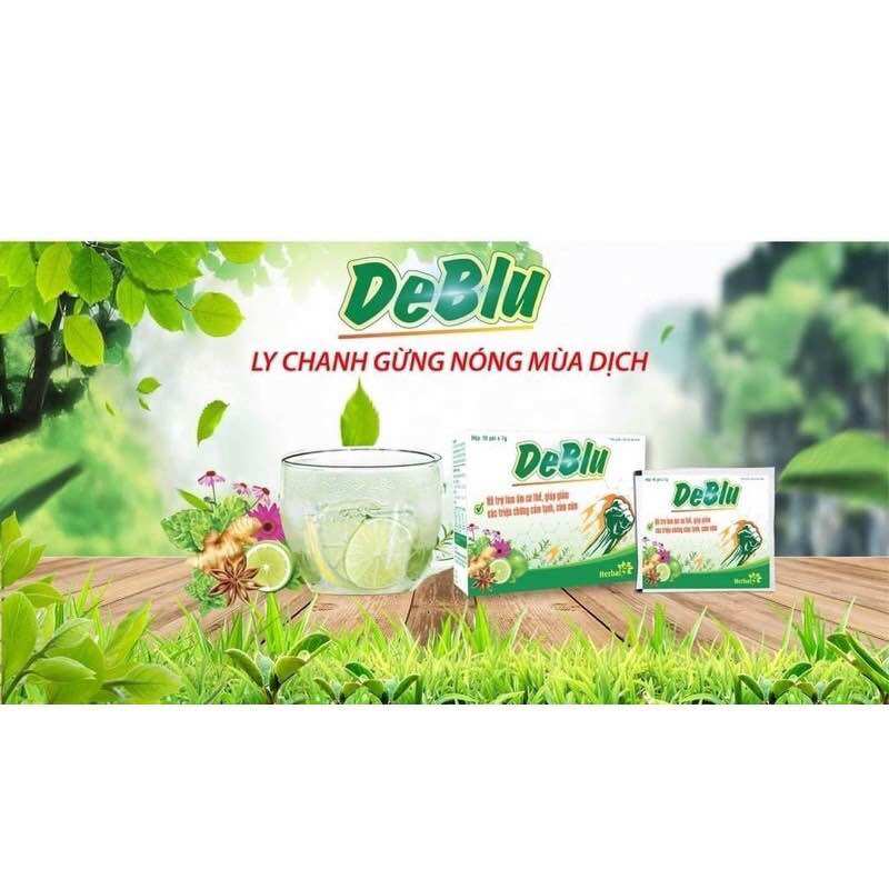Deblu - bột chanh, gừng giải cảm - cảm cúm hộp 10 gói x 7g