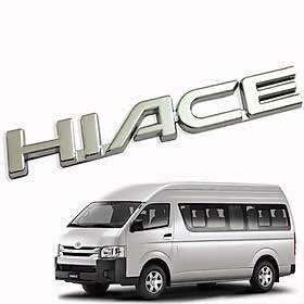 Chữ nổi hiace được dán sau xe toyota hiace