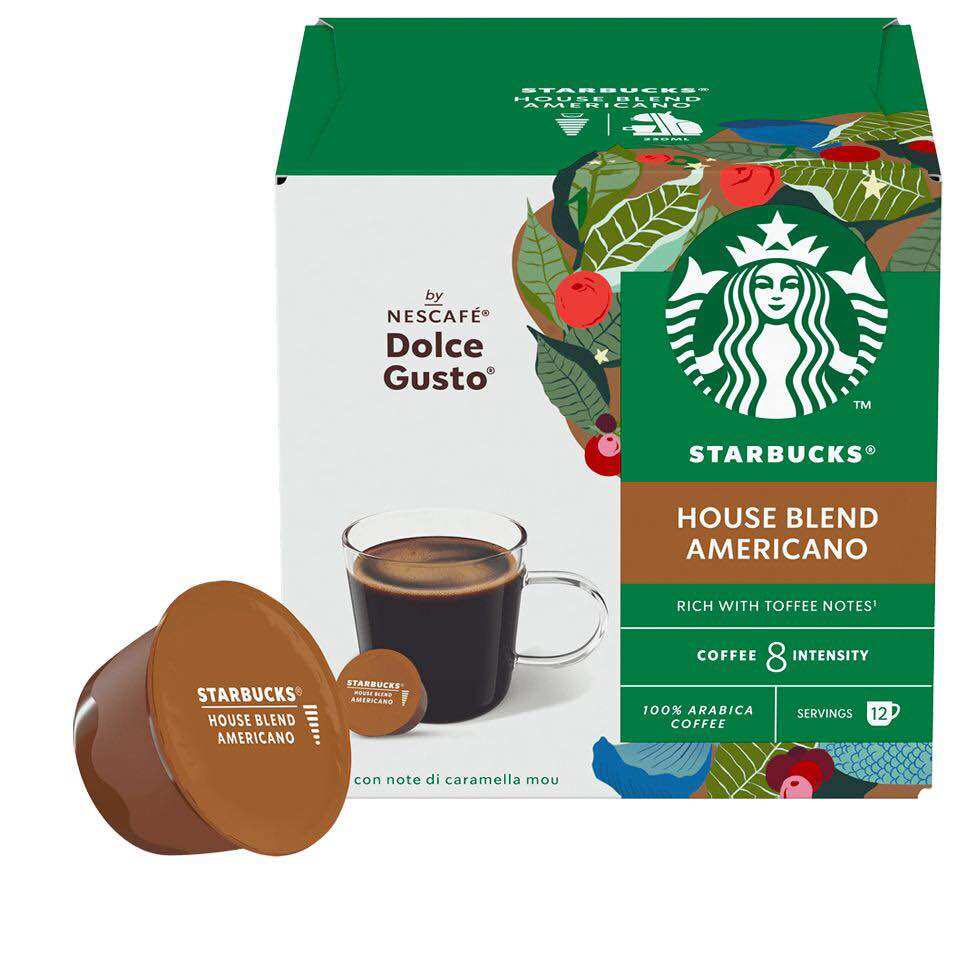  Cà phê viên nén Starbucks Dolce Gusto vị House Blend Americano Date 09 2026 