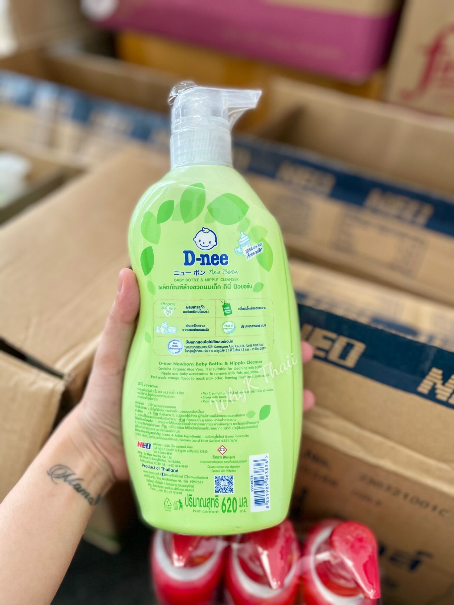 [HCM]Nước Rửa Bình Sữa Dnee Thái Lan 620ml Phiên Bản Mới Nhất