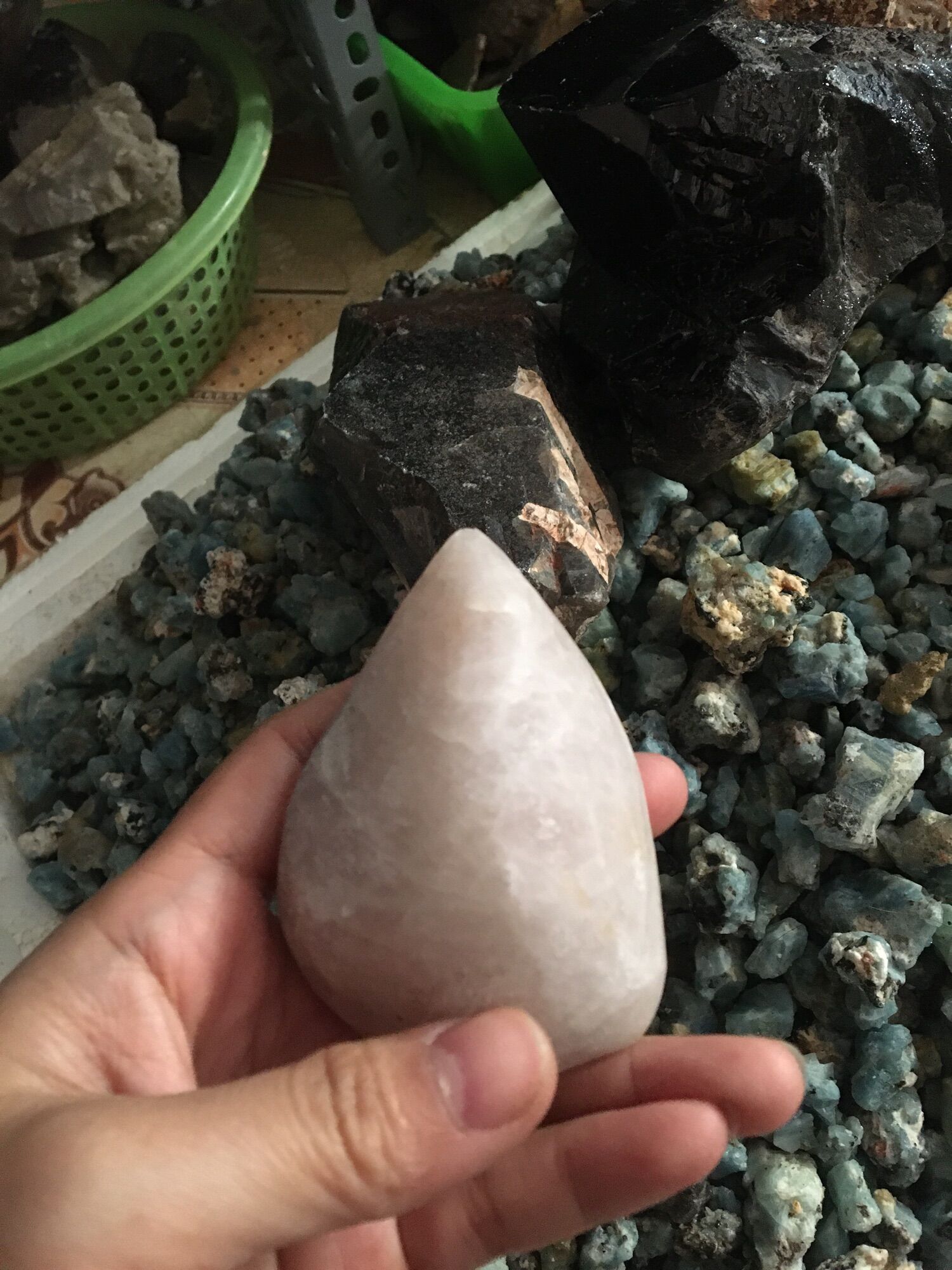01 Viên Đá Chặn Giấy Thạch Anh Hồng