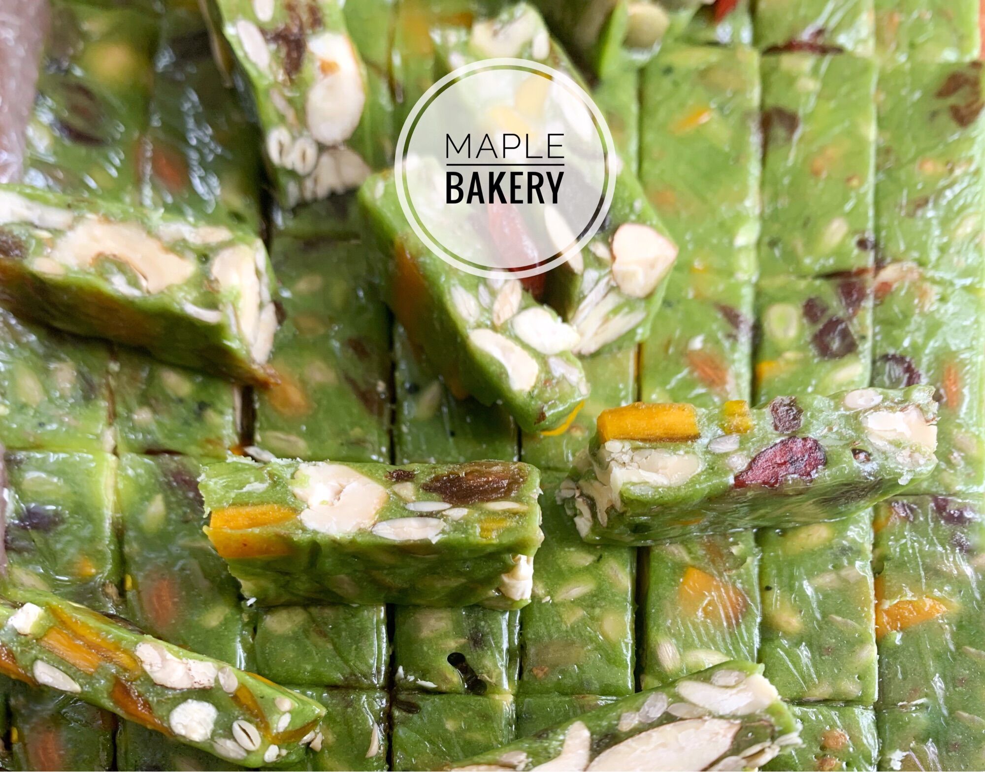 Kẹo nougat healthy vị Matcha - Kẹo hạnh phúc ăn kiêng - Siêu hạt, ít ngọt, thơm ngon. giàu năng lượng