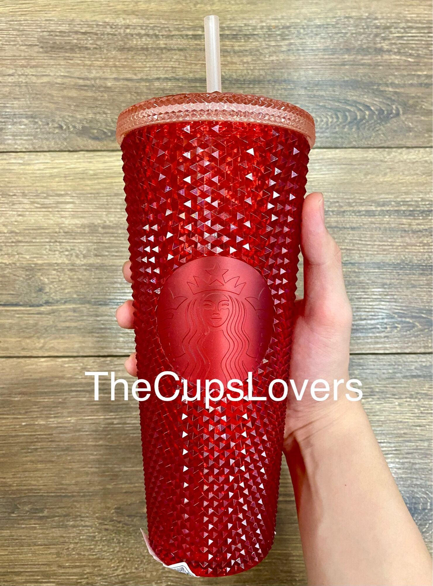 Ly gai starbucks studded màu đỏ bling red holiday phiên bản giáng sinh 2021 hàn quốc