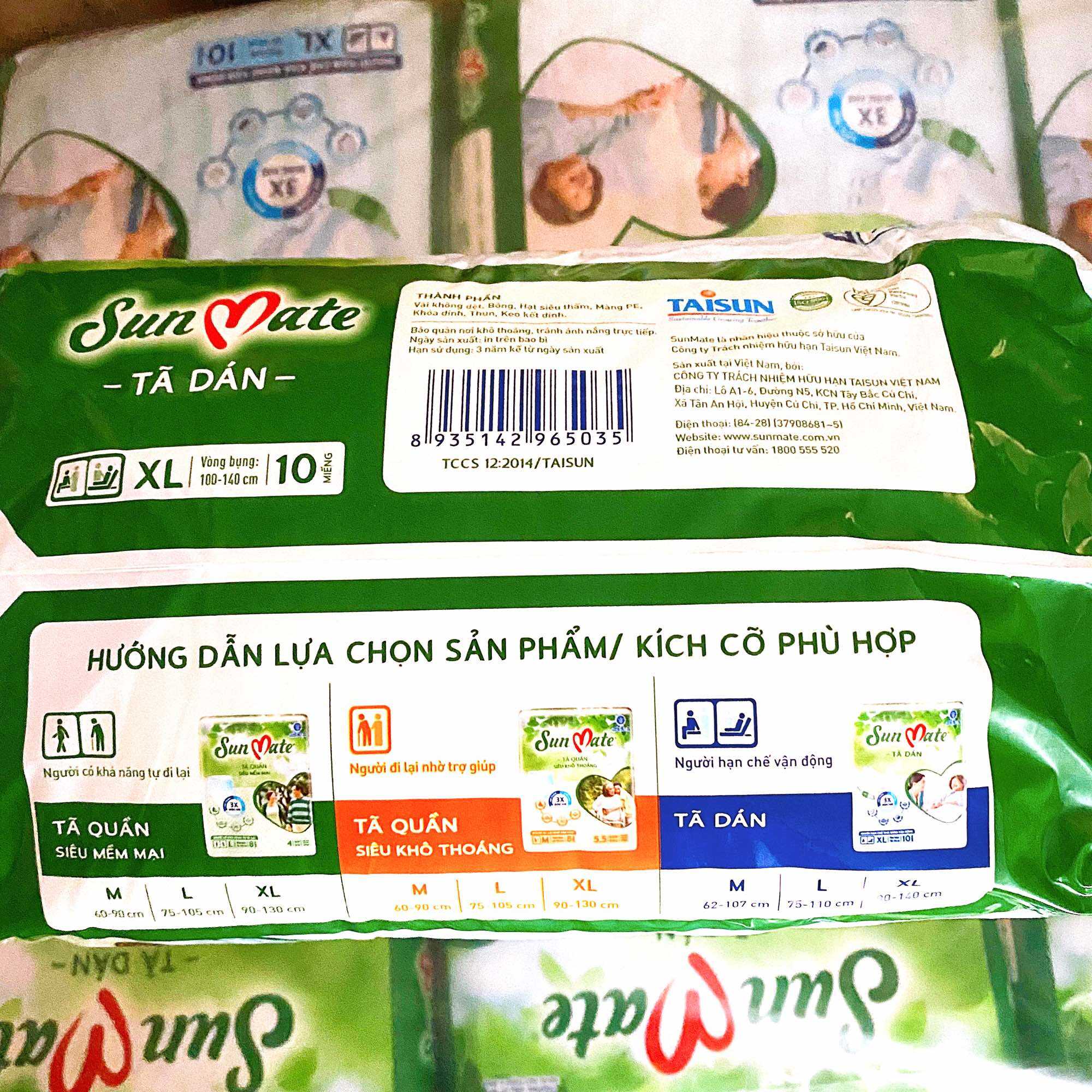 Tã dán người lớn Sunmate XL10