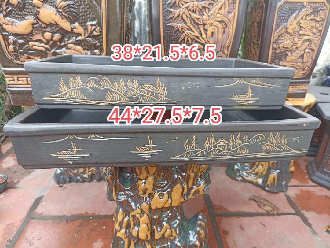 Khay chữ nhật trồng cây, làm tiểu cảnh có hỗ trợ khoan lỗ