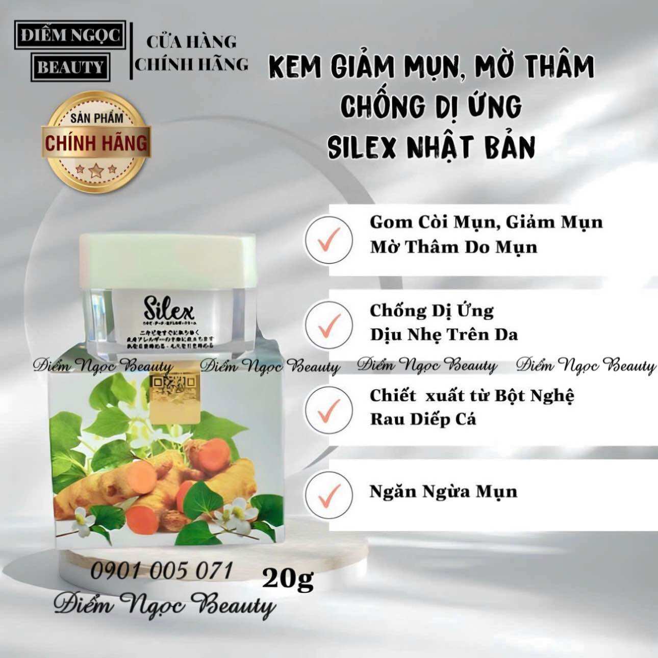 Kem giảm mụn mờ thâm silex nhật bản 20g