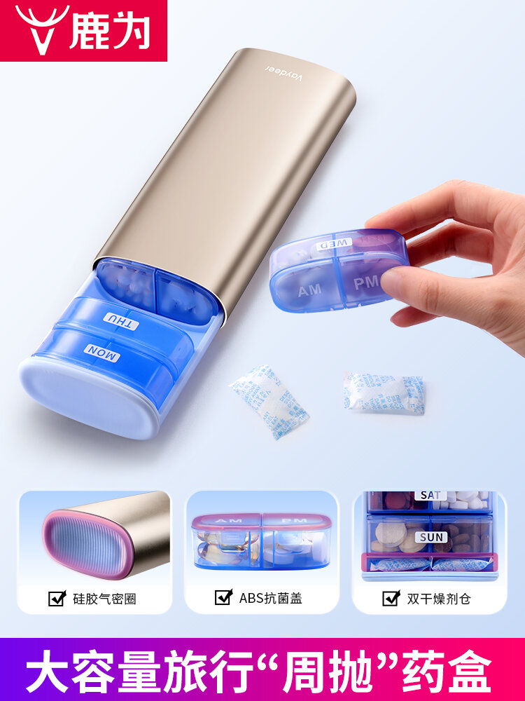 LUWEI | Sunlight Blocking Moisture Proof Medicine Box 7 Day Divisions