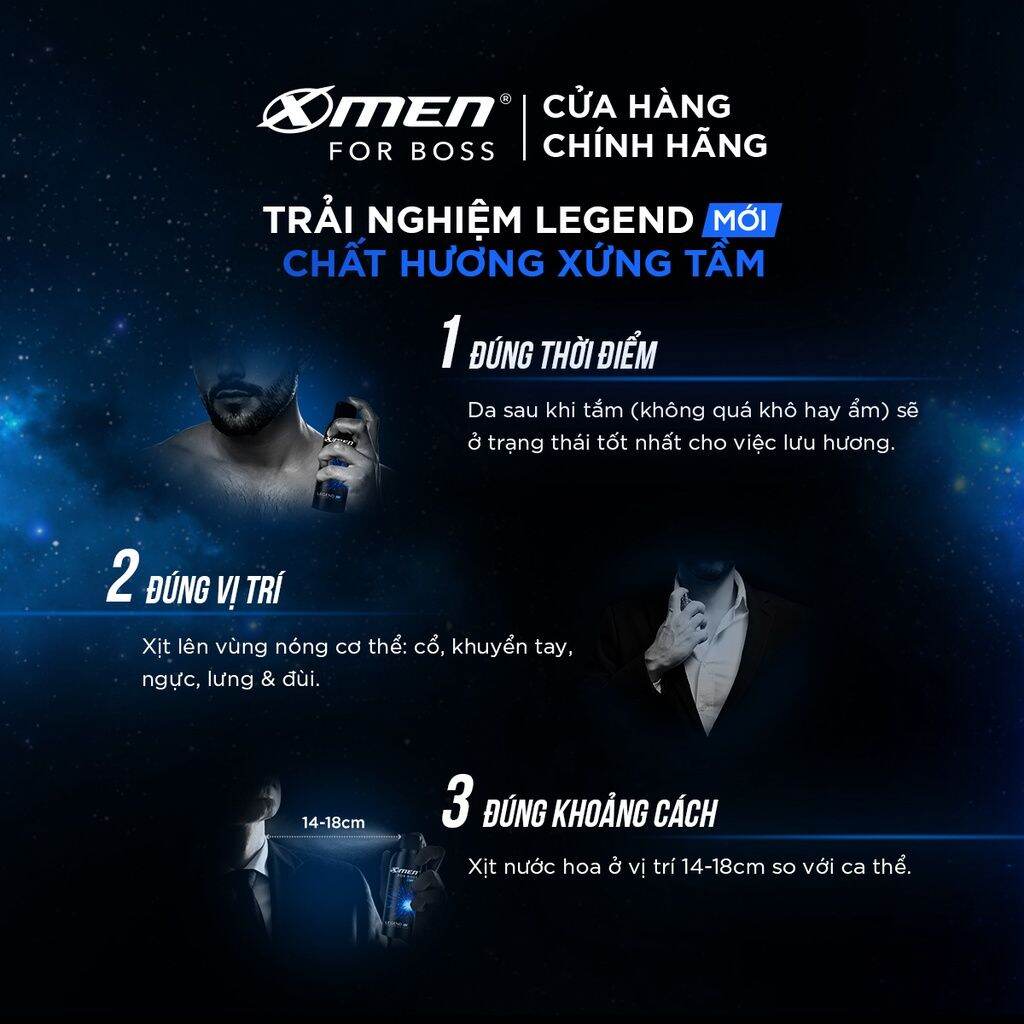 (Tặng thêm 40%) Xịt khử mùi Xmen For Boss