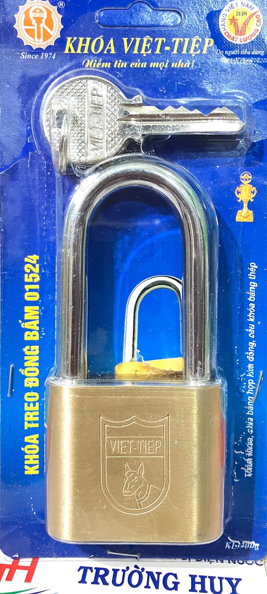 [chính hãng] khoá đồng bấm 'gọng dài' Việt Tiệp 01624