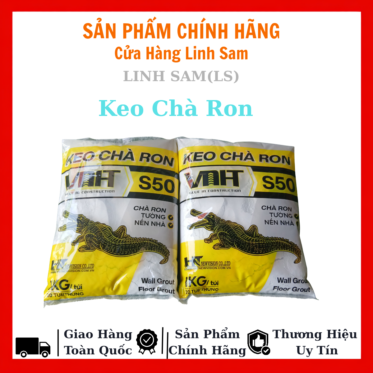 1 Bịt/Combo 3 Bịt Keo Chà Ron/ Keo Chà Ron VNHT-S50 Hiệu Cá Sấu/ Bịt 1kg Dùng Chà Ron Tường/ Nền Nhà