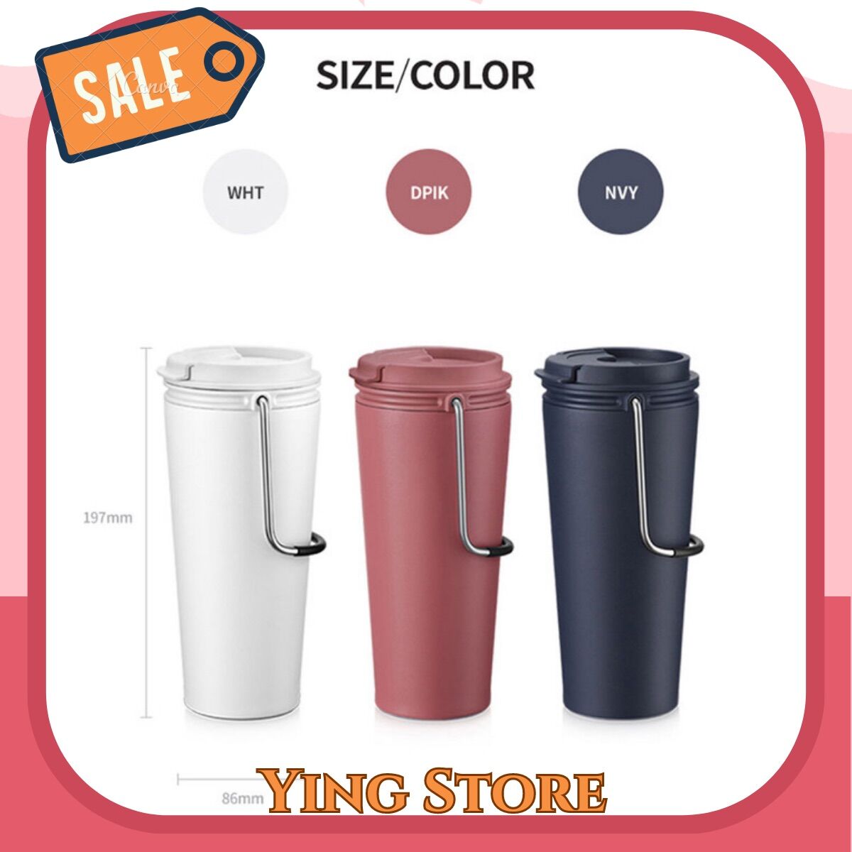 Ly giữ nhiệt Lock&Lock Bucket Tumbler LHC4269 -540ml có quai cầm