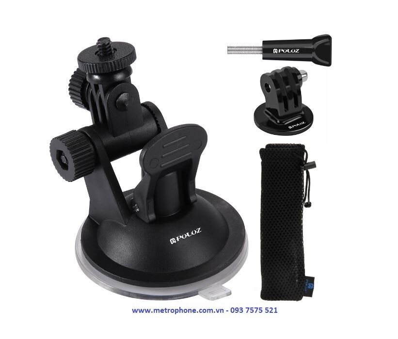 Đế hít chân không gắn kính xe hơi gắn camera hành trình hãng Puluz