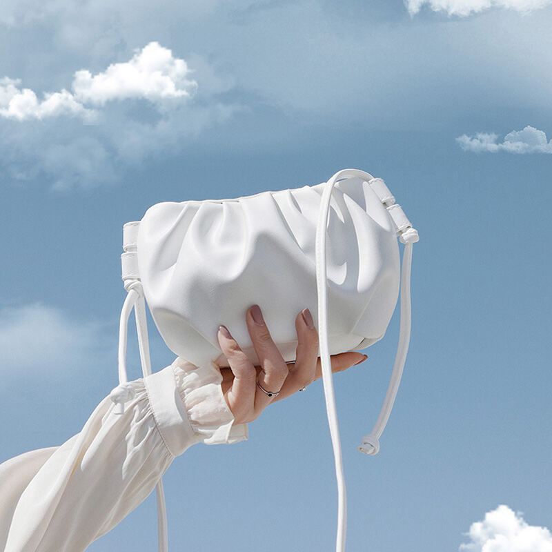 Túi Đeo Chéo Mùa Xuân Hè Thời Trang Nữ Đa Năng Ví Mini Đám Mây Bánh Bao Xếp Ly Túi Đựng Điện Thoại Di Động Mềm Túi Xô PU