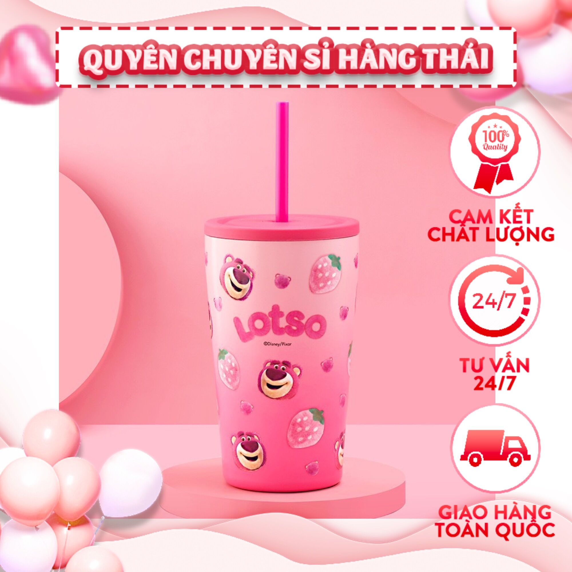 Ly giữ nhiệt gấu dâu losto 500ml