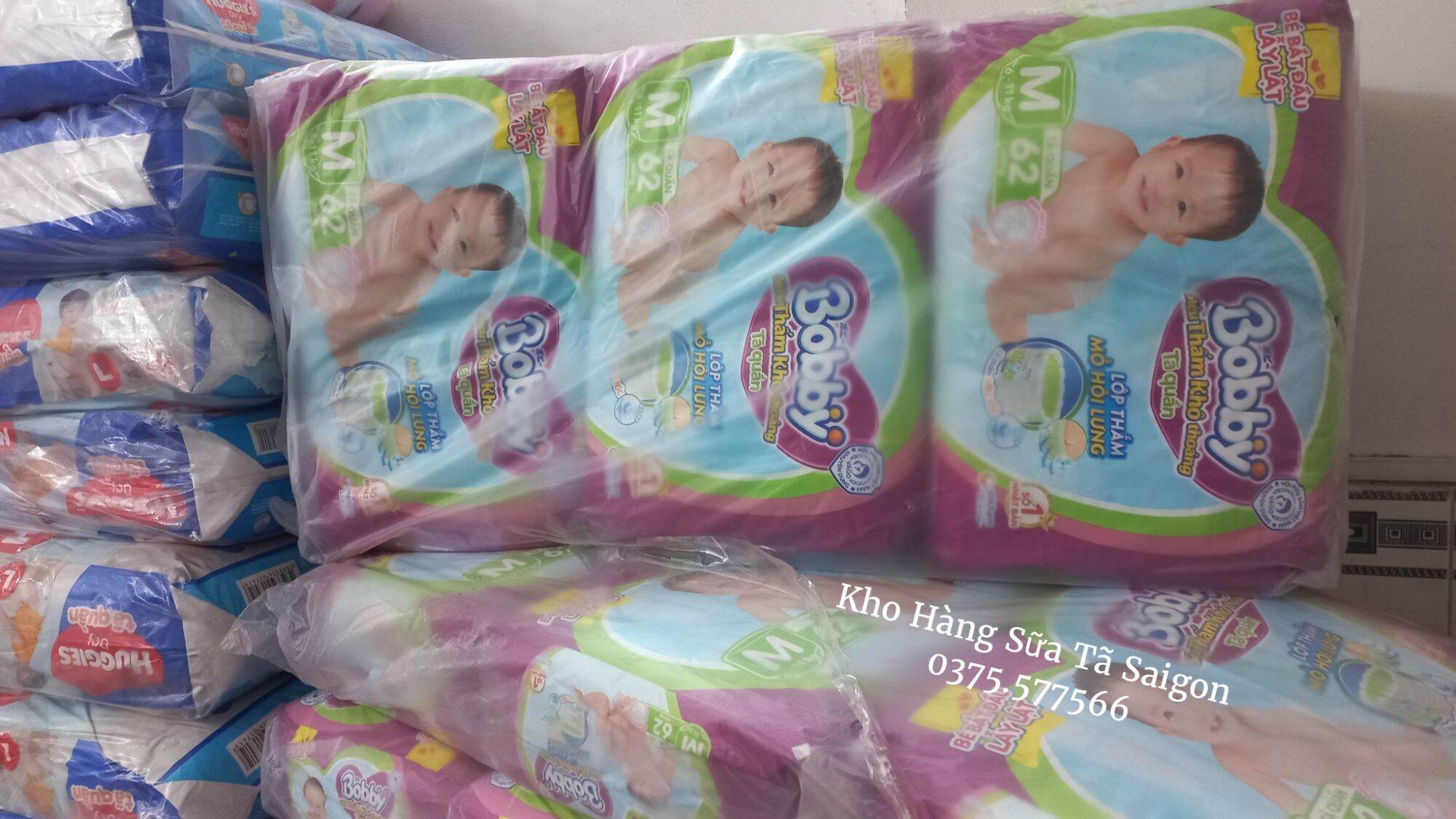 Combo 2 Bịch Tã Quần Bobby M62 = 124 miếng