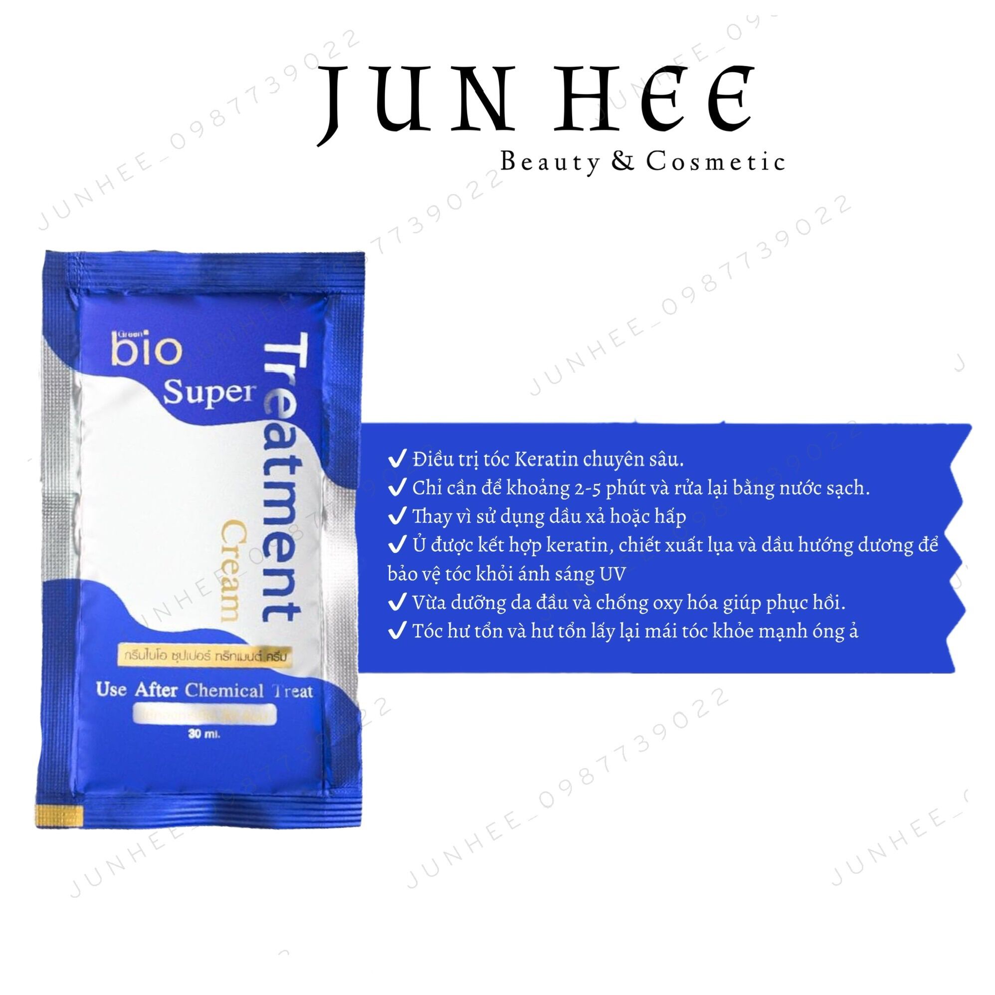 [ JunHee AUTH 24 gói ] Ủ tóc Bio Super Treatment Thái Lan