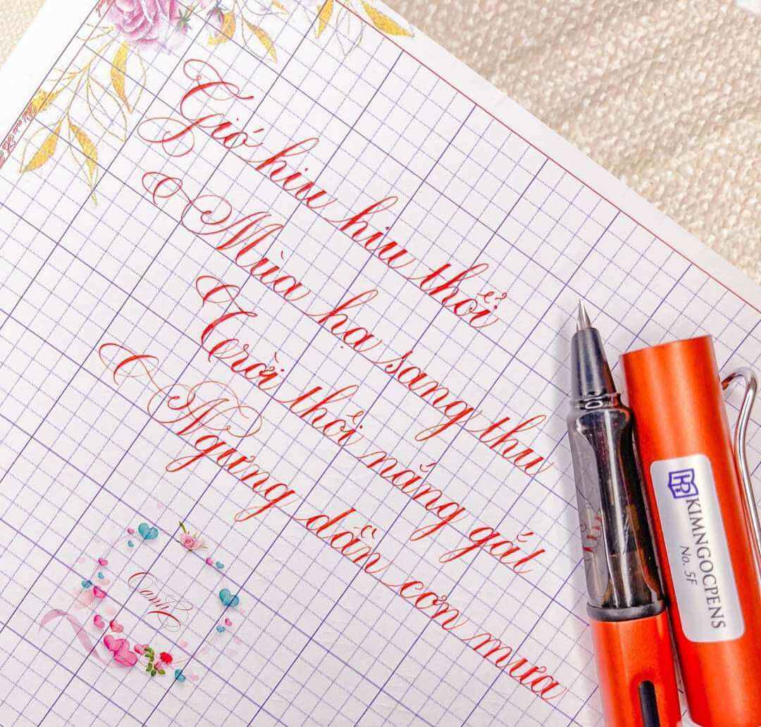 Bút máy Kimngocpens No5F bút ngòi lá tre bút mực bút luyện nét thanh nét đậm bút luyện calligraphy