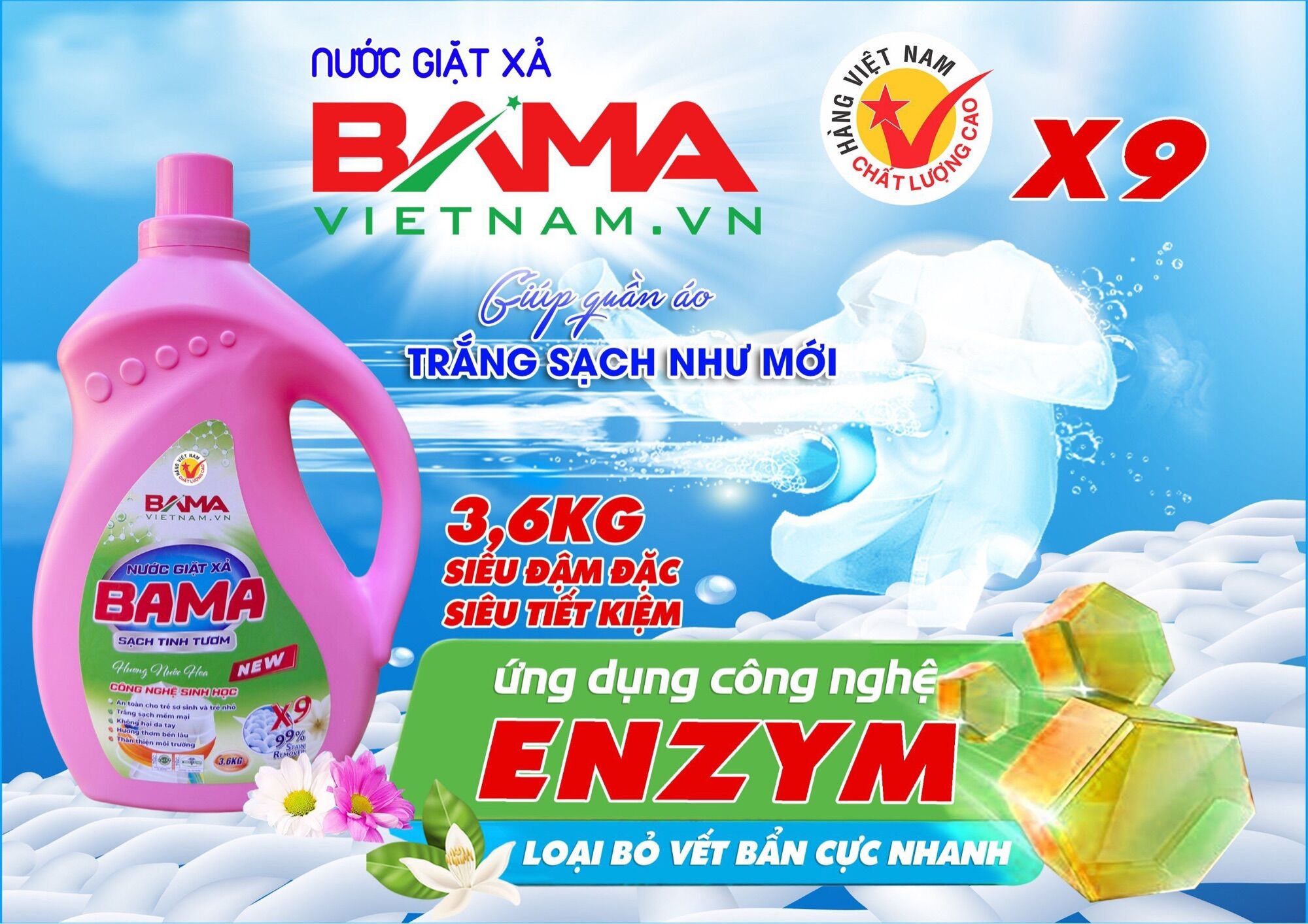 NƯỚC GIẶT SINH HỌC DƯỢC 3,6Lít ( BAMA )