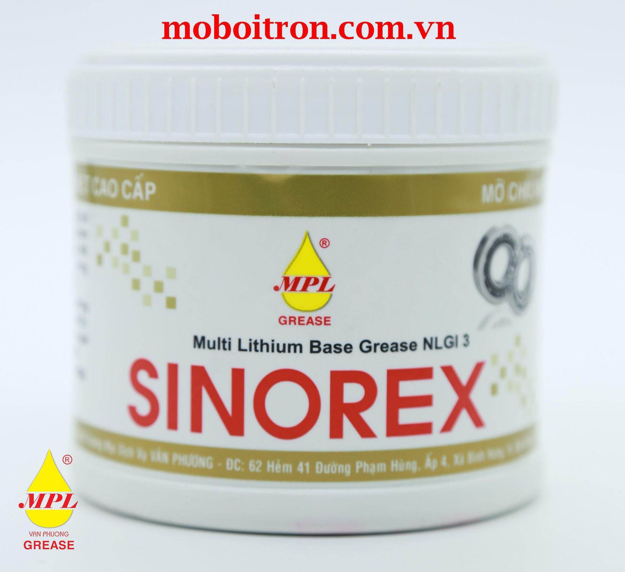 Mỡ chịu nhiệt cao cấp Sinorex lon 400gr