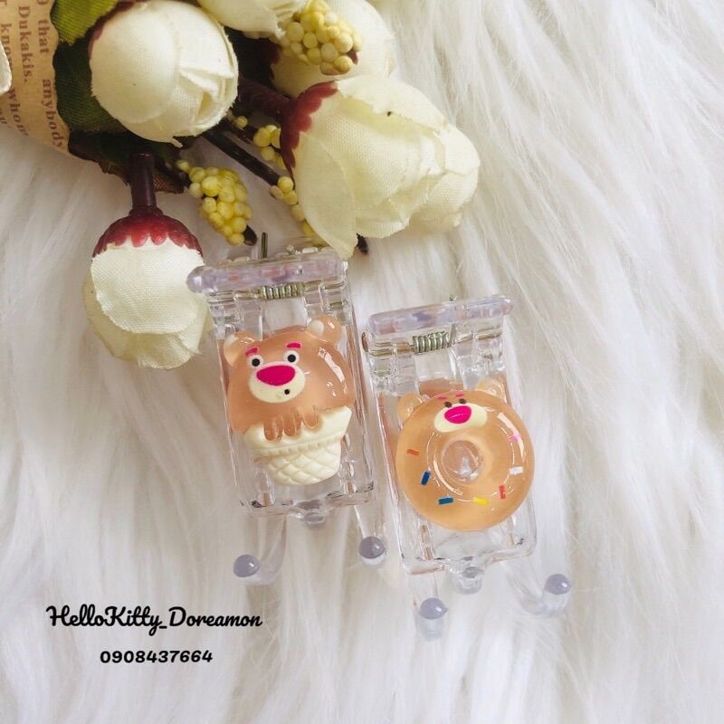 Kẹp tóc càng cua 3r gấu dâu nâu lotso