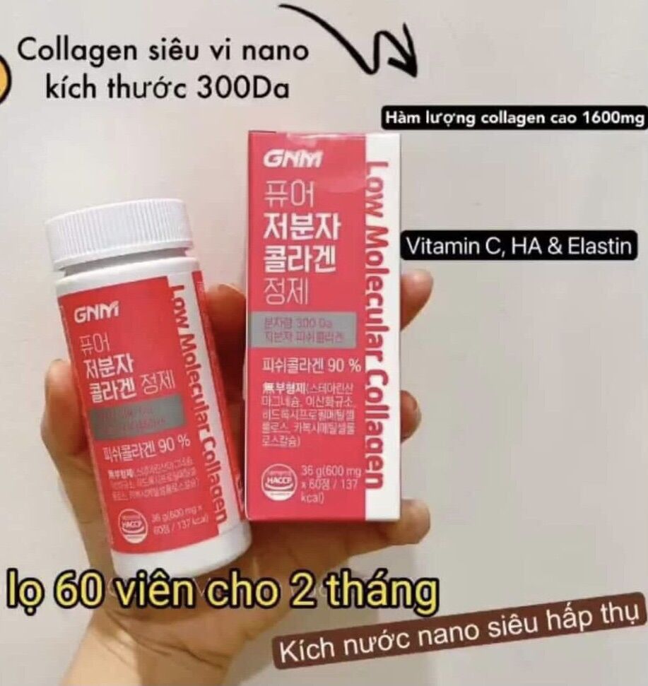 Colagen siêu vi nano GNM Hàn Quốc lọ 60v