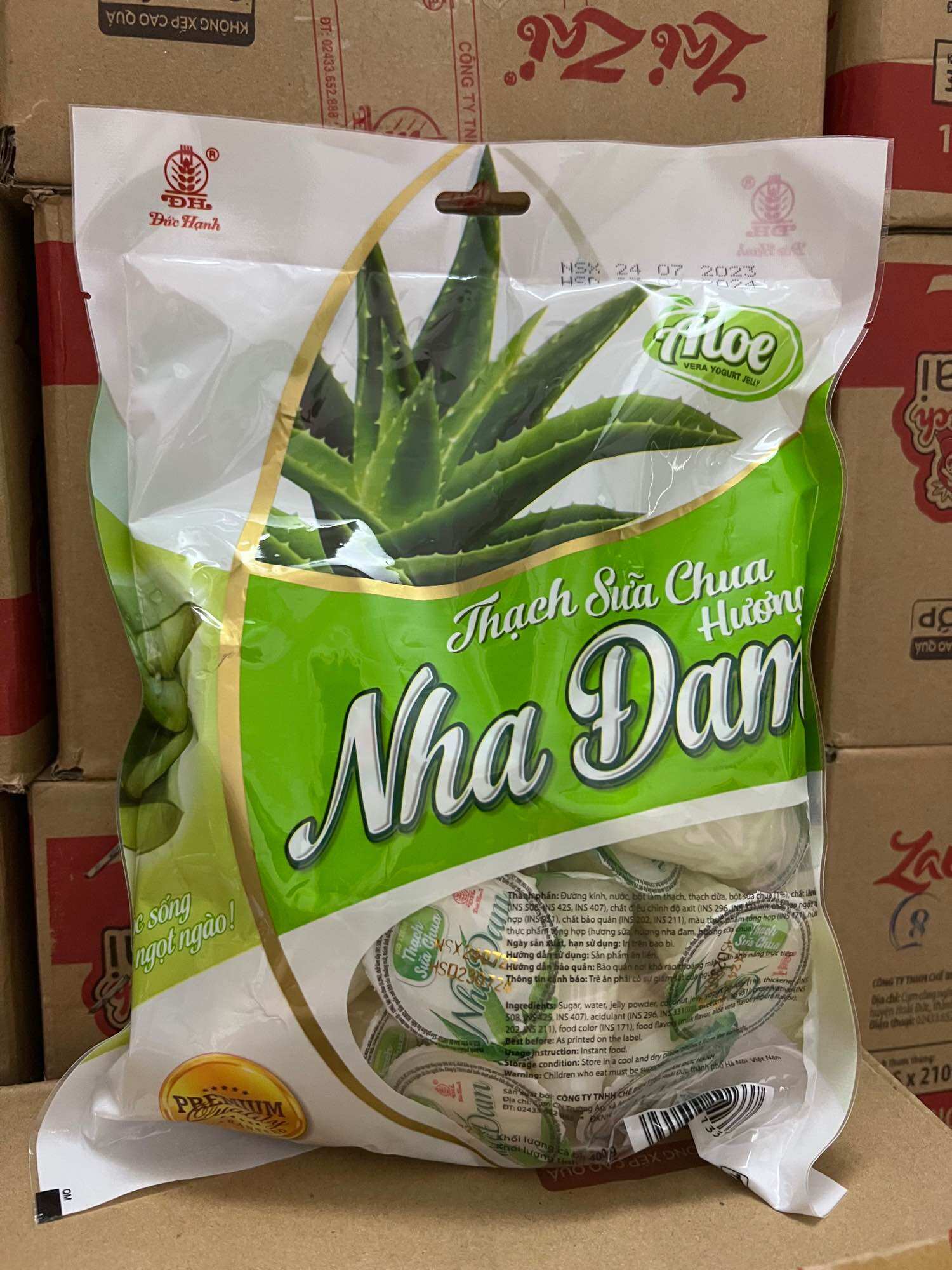 THẠCH SỮA CHUA NHA ĐAM ĐỨC HẠNH TÚI 400gr