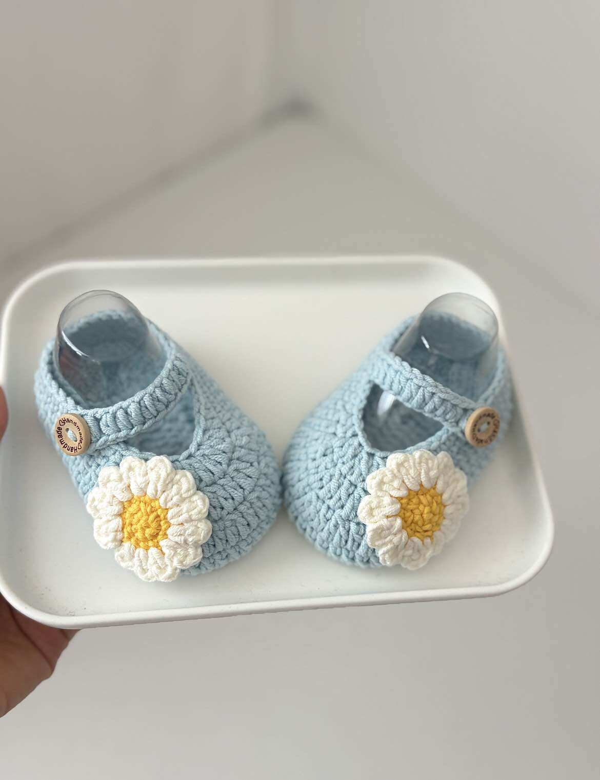 giày búp bê handmade hoa cúc cho bé gái