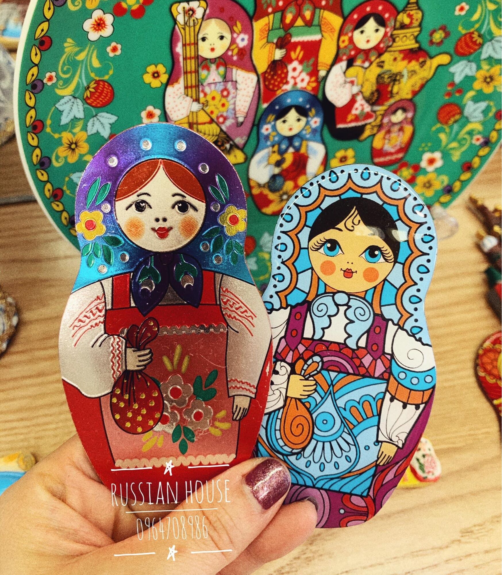 [Lưu niệm Nga] Miếng dán tủ lạnh Matryoshka Nga/9cm