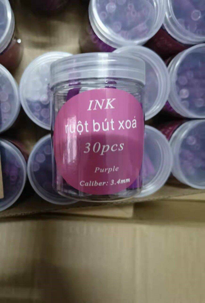 Hộp 30 ống mực tím thay bút máy tẩy được