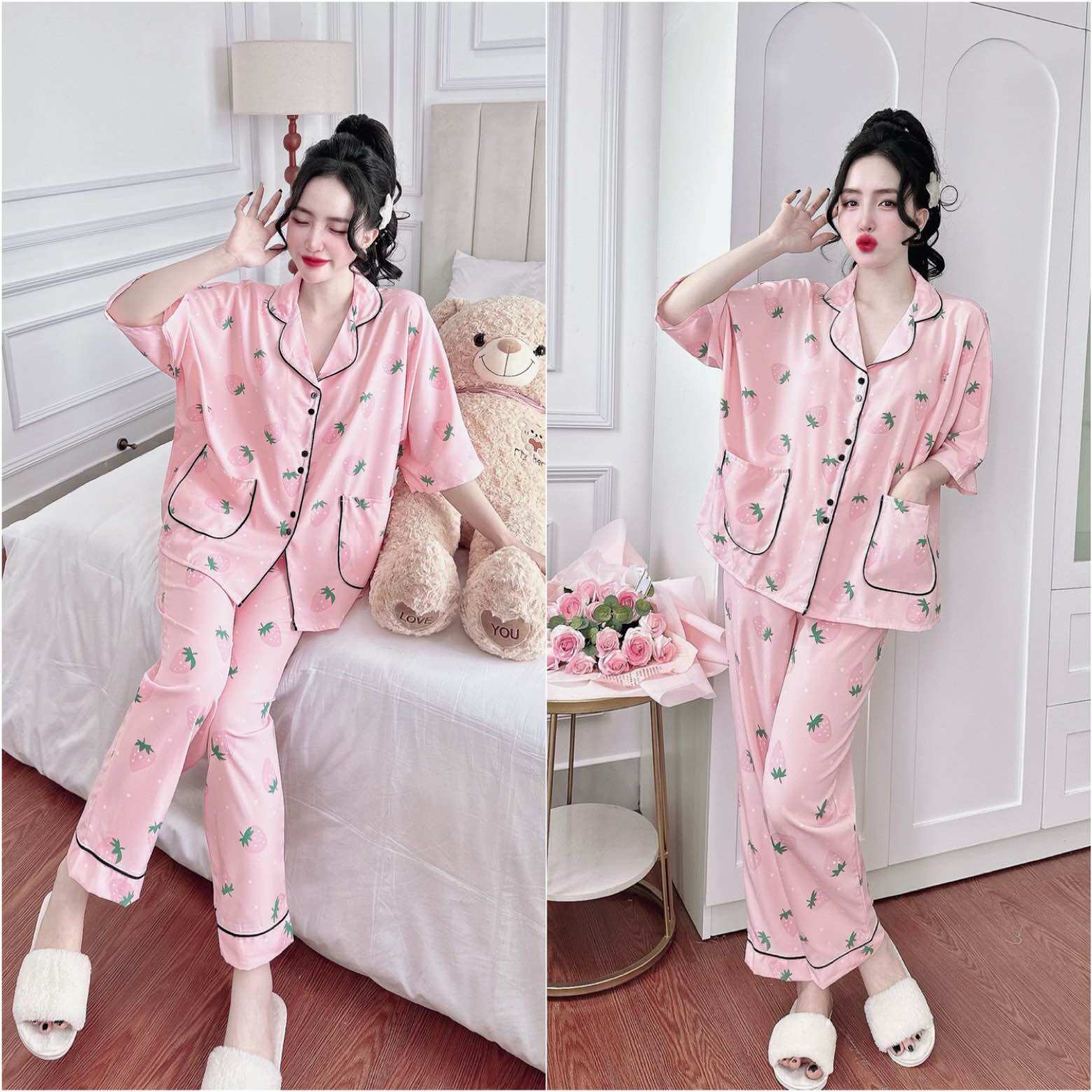 (Bigsize 50-110kg) - Đồ bộ mặc nhà Lụa Nhật/Lụa Maingô cao cấp