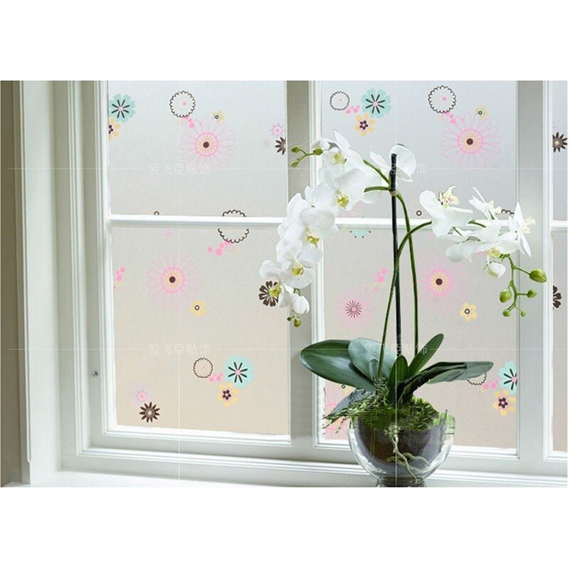 5 mét decal dán kính (giấy dán kính) khổ rộng 60cm mẫu Hoa nhí