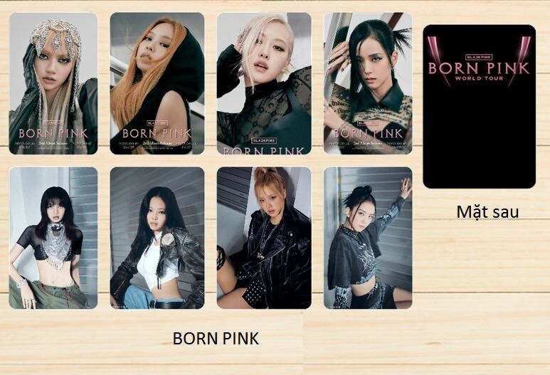 Set bo góc 8 ảnh Blackpink mẫu Bon Pink