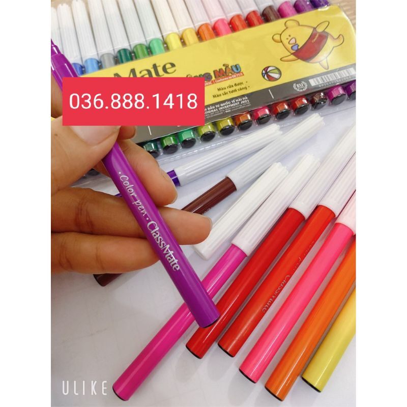 [đồ dùng học tập]Bút lông màu chính hãng Classmate dạng vỉ 12 màu, 18 màu, 24 màu với đa đạng màu sắc sáng đẹp dùng cho bé học sinh sinh viên tô vẽ sáng tạo